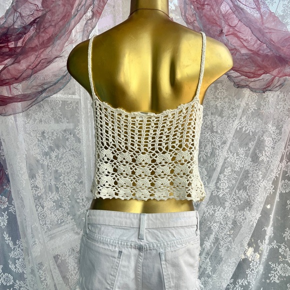 ANTHROPOLOGIE Pearl Crochet Knit Tank Top By Millau Brand- Boho Summer Look - Picture 8 of 9